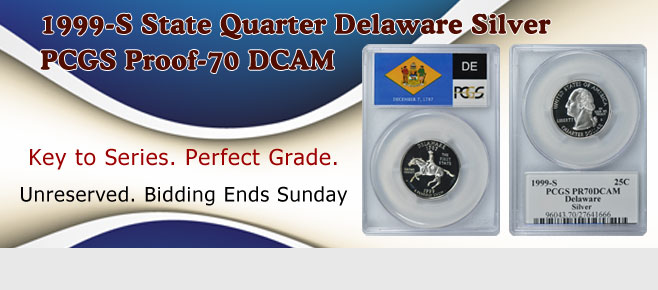View the 1999 S State Quarter Delaware Silver at GreatCollections
