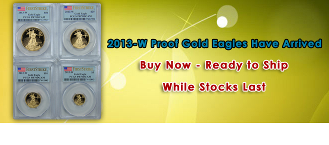 View the 2013-W Proof Gold Eagles at GreatCollections